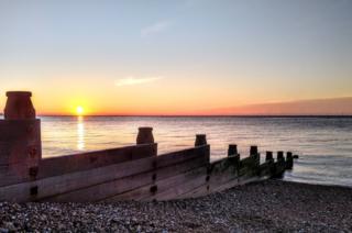 Sunset over water