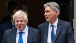 Boris Johnson and Philip Hammond at Downing Street