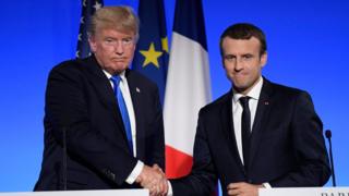 امانوئل مکرون و دونالد ترامپ
