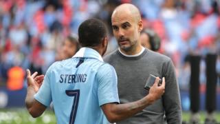 Things got a bit heated between Pep Guardiola and Raheem Sterling after the match.