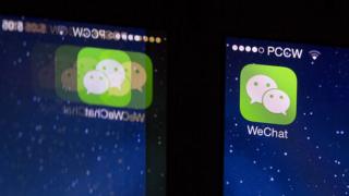 WeChat en un teléfono móvil