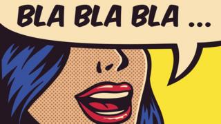 Dibujo con una leyenda que dice: Bla, bla, bla.