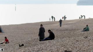 People on Southsea beach