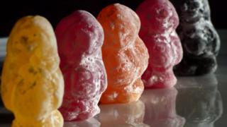 A row of jelly babies