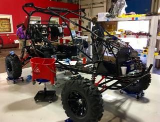 One of the vehicles that Skyrunner is making in one corner of the old AT&T site