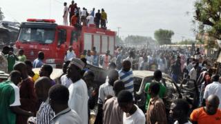 Le site d'une explosion de bombe qui a secoué le rond-point le plus fréquenté près du marché de Maiduguri en 2014 (illustration)