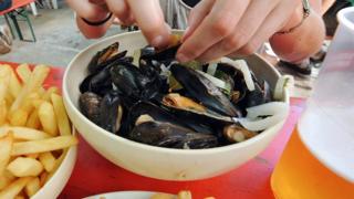 A bowel of mussels