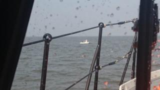 The dinghy ran into difficulties about half way into the journey to the wind farm