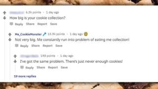 Cookie Monster ask me anything post on Reddit