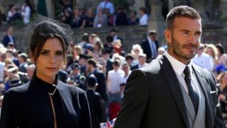 Victoria and David Beckham at the Royal Wedding in May 2018