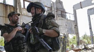 Ukrainian army troops near Donetsk - file pic