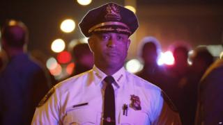 Former Baltimore police chief Anthony Batts on patrol in the city - 30 April 2015