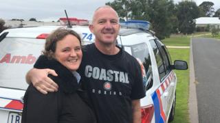 Heart attack victim Dave Watson with his wife Nicole