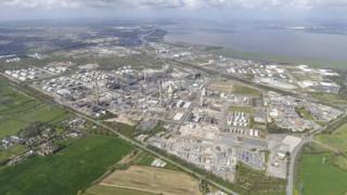 Aerial shot of Stanlow refinery