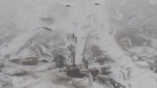A webcam image showing snow at the Lecht