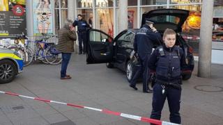 El auto usado para el ataque en Heidelberg