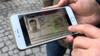 Foto de una visa estadounidense