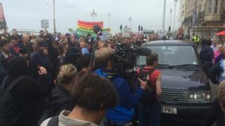 Brighton seafront confrontation