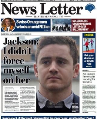 front page of the News Letter Thursday 8 March 2018