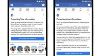 Người dùng Facebook sẽ nhìn thấy một trong hai màn hình này, thông báo liệu dữ liệu của họ có bị chia sẻ với Cambridge Analytica hay không.