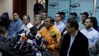 Conferencia de prensa de la Mesa de la Unidad Democrática