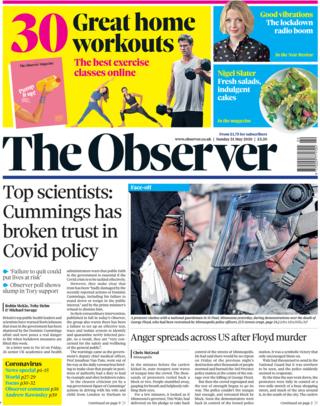 The Observer Titelseite 31. Mai
