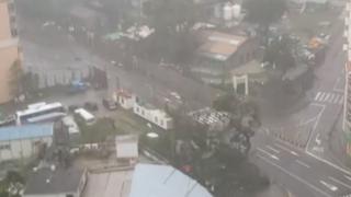 资料图片:台风天鸽吹袭澳门