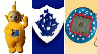 Телепузик Ляля, значок Blue Peter и тамагочи