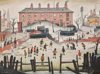L.S. Lowry's portrait of A Cricket Match
