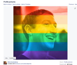 Основатель Facebook Марк Цукерберг (Mark Zuckerberg) объявил об инструменте «Радужный флаг», изменив свой собственный профиль