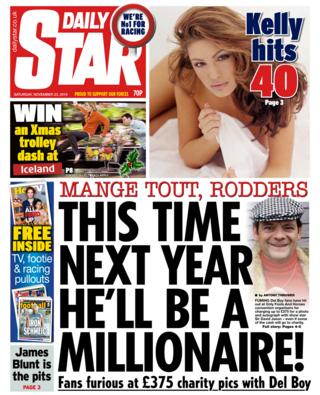 Front page of the Star