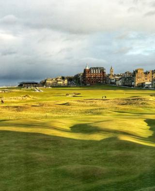 Evening sunshine on The Old Course at St Andrews