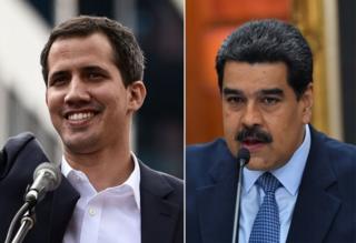 Juan Guaidó ve Nicolás Maduro