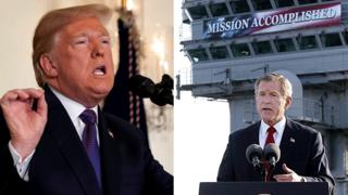 トランプ大統領と2003年当時のブッシュ大統領