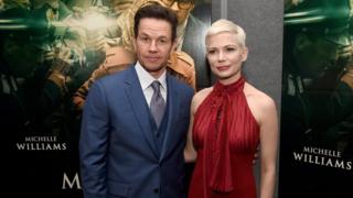 Mark Wahlberg (L) and Michelle Williams at the premiere of "All The Money In The World" on December 18, 2017 in Beverly Hills, California.