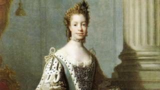 Retrato de 1762 da rainha Charlotte, feito por Alam Ramsay