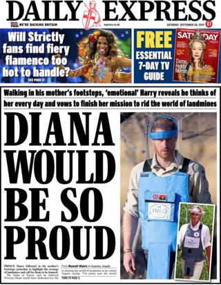 The Daily Express's front page