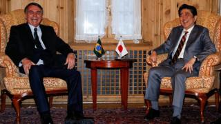 Bolsonaro e Shinzo Abe