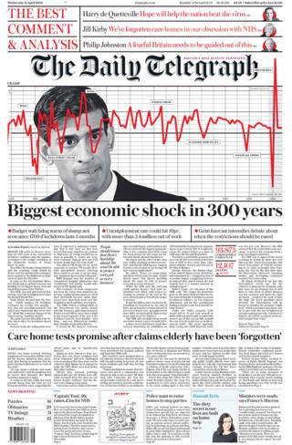 Front page of the Daily Telegraph