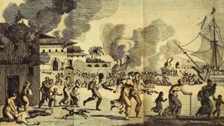 Slave rebellion on the night of 21 August 1791.