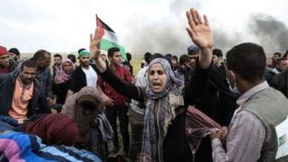 الفلسطينيون خرجوا في الاحتجاجات تزامنا مع ذكرى "يوم الأرض".