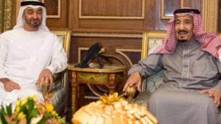 Eze n'achị Saudi Arabia S Salman bin Abdulaziz Al Saud na nwa-eze Sheikh Mohammed bin Zayed al-Nahyan