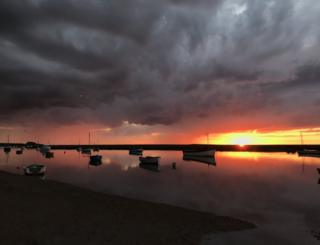 Sunset over water