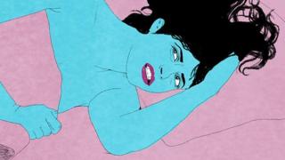 Ilustração de uma mulher com dor