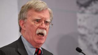 Советник по национальной безопасности США Джон Болтон выступает на саммите Организации Объединенных Наций против ядерного Ирана в Нью-Йорке