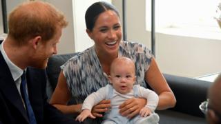 The Duke and Duchess of Sussex with baby son Archie