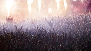 Crowd at music festival