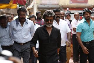A still from Rajinikanth 's latest movie Kaala