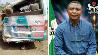 Aworan ọkọ ẹgbẹ oṣelu PDP Oyo ati ọmọ ẹgbẹ to d'oloogbe