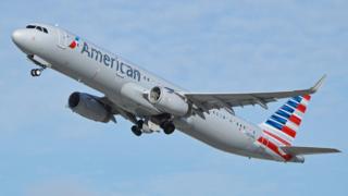 Airbus A321-200 departing Los Angeles International Airport.